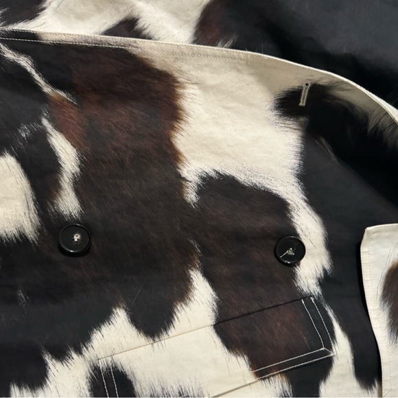 STELLA MCCARTNEY OFF-WHITE COW PRINT LEANNA TRENCH COAT sz38 - Picture 6 of 9